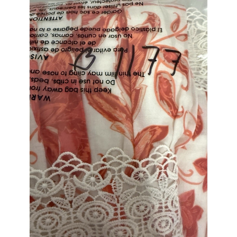 Antonio Melani Bright Orange Floral & Lace Tiered Maxi Sun Dress, Lined, Sz 10 - Picture 7 of 7